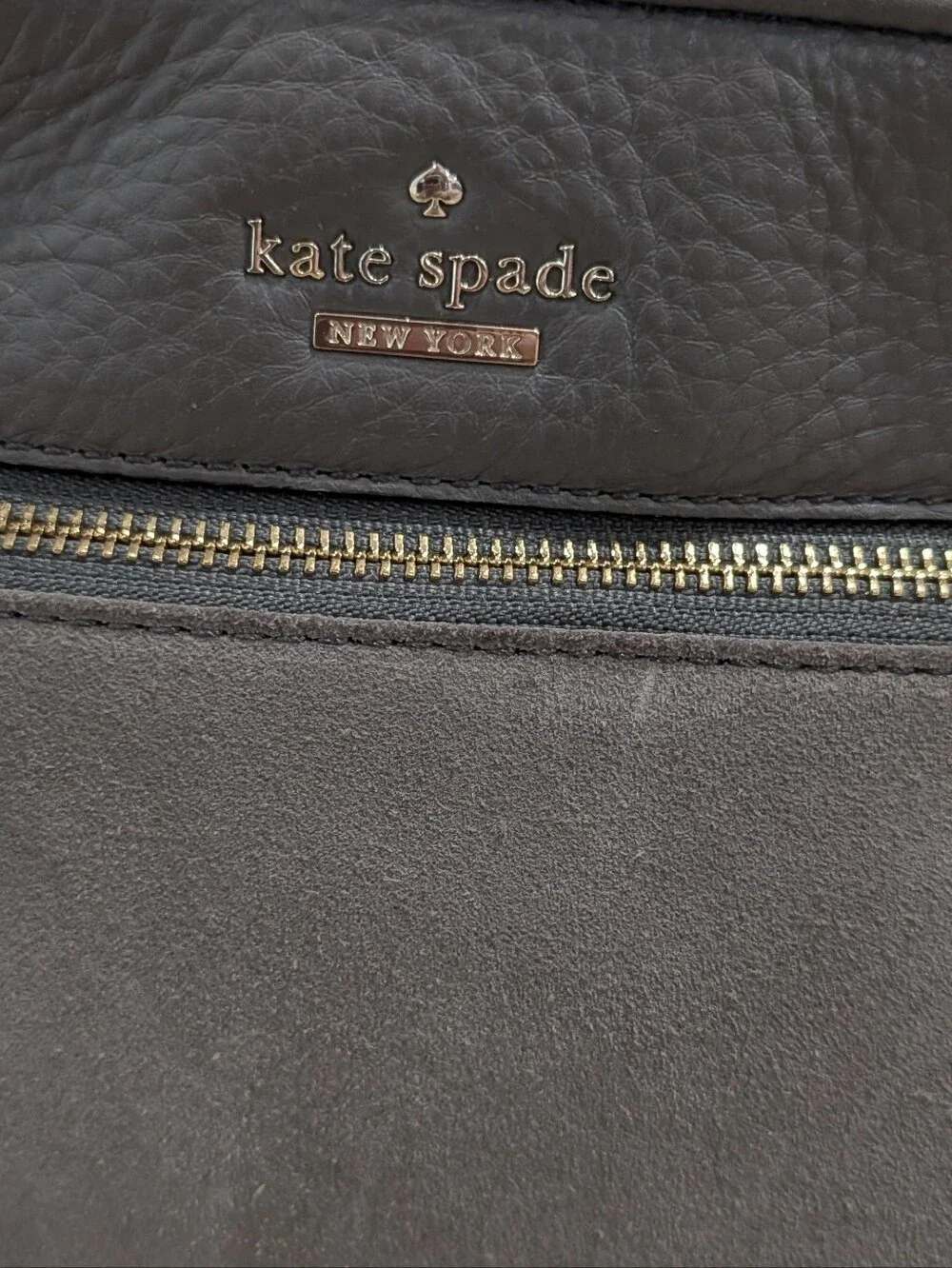 kate spade Taupe Leather & Snake-Print Trim Tote